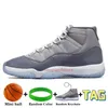 2022Mens Jumpman 11 Basketball Shoes Cool Grey 11s Sneakers Concord Space Jam Jubilee Cherry Legend Blue Bred Pure Violet UNC Sports Women Trainers