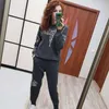 Gigogou Luxo Leginada Malha Mulheres Camisola Tracksuits Superfície Superstremã Sublança 2 partes Harem Pant Sets Mulheres Outfits 210918