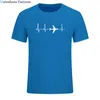 Aereo T Degli Uomini Della Camicia Carro Armato Dell'aviazione Appassionati di Cardiogramma Magliette E Camicette Maglietta di Cotone Per Il Tempo Libero Tee Casual Modello T-Shirt Retro T-shirt da uomo