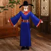 Tv-film Cosplay Stage Wear Show Chinese Oude Kostuum Fancy Hanfu Mannelijke Traditionele Kleding Song Dynastie Volwassen Blue Robe Heren