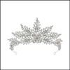 Clip per capelli barrettes gioielli foglia di rinestone tiara da sposa e corone donne principessa cristallo barocco con sposa pageant diadem goccia di matrimonio del