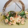 Decorative Flowers & Wreaths Floral Wreath Hydrangea Natural Wall Hanging Pendant Garland Handmade Crafts Door For Wedding Home Party Decora