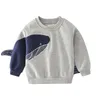 Hoodies Sweatshirts Boys Kids Sweatshirt för höst Vår Långärmad Cartoon Whale Barn Tops Pullover Kläder