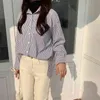 Lente Koreaanse Blusas Mujer de Moda Herfst Gestreepte Shirt met lange mouwen Dames Shirts Office Dames Blouses en Tops 8761 50 210527