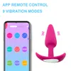 Långdistanskontroll vibrator bluetooth app butt plug fjärrkontroll anal plug prostata massage fitta sex leksak vuxen sex produkt Q0320