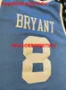 100% cousu # 8 maillot de basket-ball bleu clair hommes femmes jeunesse numéro personnalisé nom maillots XS-6XL