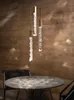 シャンデリア三角クリスタルLEDシャンデリアレーザー彫刻幾何学的なガラスデュプレックスの階段のヴィラホールの天井ぶら下げライト