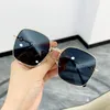 Sunglasses Vintage Alloy Frame Big Square For Women Men Female Designer UV400 Eyeglasses Horsebit Leg Eyewear Glasses 2021 Trend