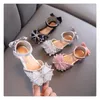 Sandals Style Kids Children Summer Rhinestone Bow Girls Party Dance Shoes Soft Bottom Non-Slip Baby Shiny Princess