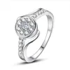 anello da donna in argento sterling placcato con zircone rotondo GSSR444 anelli di nozze in argento sterling 925 moda2241