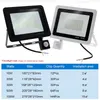 LED Flood light PIR Motion Sensor Floodlights 220V 110V Waterproof Outdoor Reflector Lights 10W 30W 50W 100W Garden Street Lamp