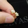 OEVAS Real 1 Carat D kolor Moissatine stadniny kolczyki dla kobiet 18K złoty kolor 100% 925 Sterling Silver Wedding Party Fine Jewelry 220212