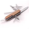 Drewniany uchwyt Wielofunkcyjny Składany Nóż Otwieracz do butelek Brelok Nożyczki Przenośne Narzędzia Campingowe ZCC867