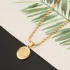 Gold Plated Oval Mohammed Allah Name Pendant Necklaces Islam Jewelry Arab Muslim Middle Eastern EID Ramadan Necklace1235996