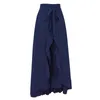 Styl Kobiety Wysoka talia Maxi Spódnica z nieregularnym hem A-line Lace Up Potargane Długie Spódnice Dla Lato Damska Jakość