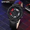 Wristwatches SANDA Luxury Mens Watches Leather Strap Fashion Business Men Wristwatch Quartz Watch For Male Waterproof Clock Relogio Masculin