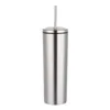 20oz Skinny Tumbler Rostfritt Stål Isolerad Kaffe Koppar Vakuum Öl Cup Dubbelvägg Vin Tumblers med lock Metal Straws LXL-01Q