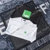 21SS Mannen Gedrukt T-shirts Parijs Letter Green Blad Printing Kleding Korte Mouw Heren Shirt Tag Zwart Wit 05