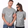 Men's T Shirts Men's T-Shirts Men Couples Lover Shirt Valentine's Day Love Letter Print Tops Short Sleeves Casual Slim Fit Top