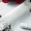 Bröllopsfest julklockor dekorativa broderade bordslöpare vit polyester tv-stativskåpskåpa 210708