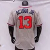 Ronald Acuna Acuña Jr Jersey 150th 2021 ASG 패치 블랙 황금 아기 블루 화이트 풀오버 여성 레드 네이비 크림 팬 플레이어 사이즈 S-3XL