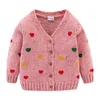 Mudkingdom Heart Girls Cardigan Swetry Love Boutique Kolorowe Odzież Odzież Odzieżowa Śliczna Dziewczyna Sweter Kurtka Dzieci Odzież 211201