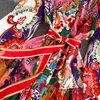 وصول الربيع المرأة البوهيمي الملونة الأزهار فستان طويل السيدات أنيقة النفخة كم ضمادة ألف خط فساتين سليم 210430
