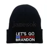 دعونا نذهب brandon beanies متماسكة قبعة الشتاء الدافئة سميكة slouchy خفيفة الوزن لبس أساور قبعة قبعة عيد الميلاد هدية 2022 DD825