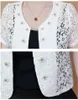 Coats And Jackets Women Short Sleeve Cardigan Jacekt Fashion Women's Jackets Plus Size White Hollow Lace Jacket Women B899 210602