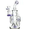 Atacado Duplo Recycler Glass Bongs Hélice Percolater Hookahs Water Tubulações de água 5 "Interface Altura 14mm articulação feminina com tigela