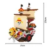 One Piece Luffy Tusen Sunny Mini Byggnadsblock 3D DIY Micro Diamond Brick Onepiece Pirates Ship Gift Toy Q0723