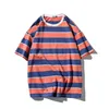 T-shirt Oversized Cotton Men Fashion Men Summer Tshirts Striped Tee Shirts 5xl Casual T-shirt för mannen Streetwear Stor storlek H1218