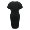 Women Pencil Dress Bag Hip Slim Fit Short Sleeve Round Neck Casual Elegant Solid Colro High Waist Ladies Clothing 210522
