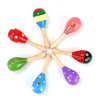 Home Kinderen Speelgoed Houten Baby Kind Muziekinstrument Rammelaar Maracas Cabasa Zand Hamer Orff Instruments Toy YHM620-ZWL