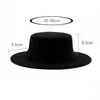 Woolen feltro fedoras inverno outono mulheres chapéu clássico cor sólida fedora chapéus feminino senhora largamente borda plana tampa de jazz cubeta g220301