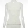 Colysmo vit tank topp singel breasted bodycon solid färg gröda bustier kvinnor avslappnad grundläggande väst sommar mode streetwear 210527