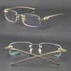 Rimless Metal Optik 18K Altın Güneş Gözlüğü Satış Kare Gözlük Yuvarlak Şekli Yüz Gözlükleri Box C Dekorasyon UV400 lensli Erkek ve Kadın