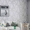 Grå geometrisk tapet för vardagsrum Sovrum Grå Vit Mönstrad Modern Design Wall Paper Roll Heminredning