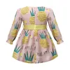 Kids Dress Girl Cartoon Pineapple Printing Butterfly Birthday Party Baby Girls Summer Dresses Kids Infant Dresses for Girls Q0716