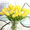 Mini tulipe hollandaise en Pu, superbe décoration d'intérieur, fleurs artificielles au toucher réel, pour décoration de mariage, salle de fête, hôtel, événement