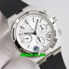 7 stilar Toppkvalitetsklockor 8F 5500V / 000R-B074 Patrimony Overseas Chronograph Cal.5200 Automatiska Mens Watch Silver Ring Gummi Rem Gents Sport Armbandsur