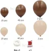 136 Sztuk Retro Kawa Nude Balloon Arch Garland Kit Do Safari Babybridal Prysznic, Przyjęcie urodzinowe, Ślub, Grad, Anniversary Par 210626