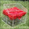 Gift Wrap Event & Party Supplies Festive Home Garden Luxury 16 Holes Clear Plastic Acrylic Rose Flower Box With Lid Valentine Handmade Drop