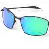 Hoog gepolariseerde zonnebril voor mannen vrouwen verblinden kleur heren zonnebril in de VS vierkante metalen frame donkere lens ontwerper zonnescherm drijven fiets bril met doos