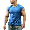 T-shirts pour hommes Été Manches courtes Mode Imprimé Tops Casual Outdoor Mens Tees Col rond Vêtements fitness gilet sans manches 21SS 6 couleurs S-4XL