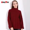 Rollkragenpullover Übergröße Frauen Schwaub Turtle Neck Jumper Pullover Gestrickt Drehen Übergroße Weibchen 210428