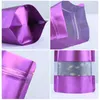 Purple Stand up Zip Lock Mylar Foil Coffee and Tea Packaging Bags Pet Foods Storage Packing Bag Multiple Sizes