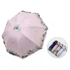 Creative All Steel 8 Bone Paraply Stand Sunscreen Anti UV Sunny and Rainy Paraply broderad parasol Kvinnlig vikbar paraply 210320