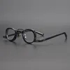 Designer classico tartarugato giapponese piccolo quadrato fatto a mano occhiali retrò uomo e donna altezza viso ottico Fashi240k