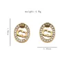 Vintage 18K Gold Plated Luxury Brand Designers Letters Stud Clip Chain Geometric Famous Women Tassel Crystal Rhinestone Pearl Earring Wedding Party Jewerlry